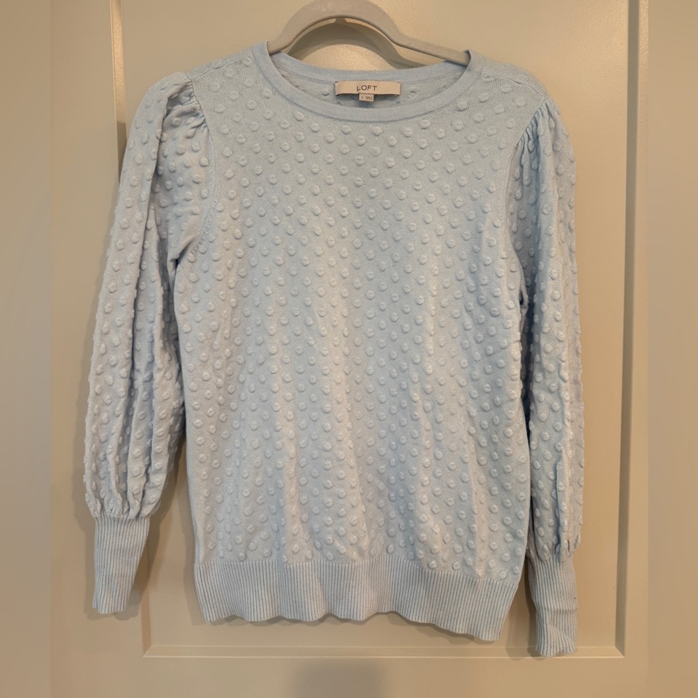 LOFT Soft Blue Polka Dot Sweater - Small